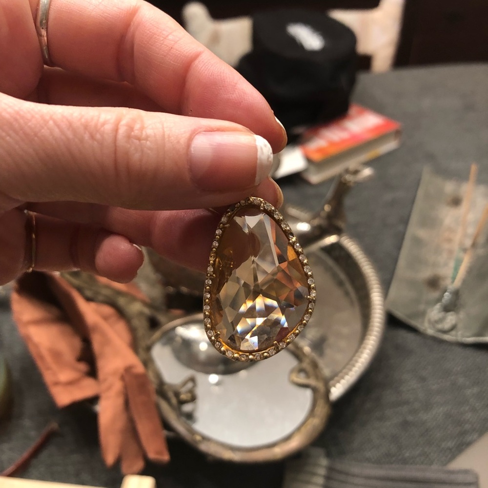 Peach crystal pendant